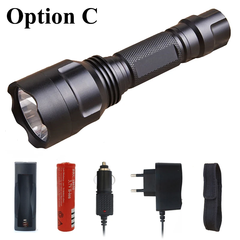 Option C Z10 Litwod C8 высокомощный тактический светодиодный светильник-вспышка XM-L2 T6 U3 для самозащиты, вспышка, светильник фонарь для охоты, велосипедный светильник - Испускаемый цвет: Option C