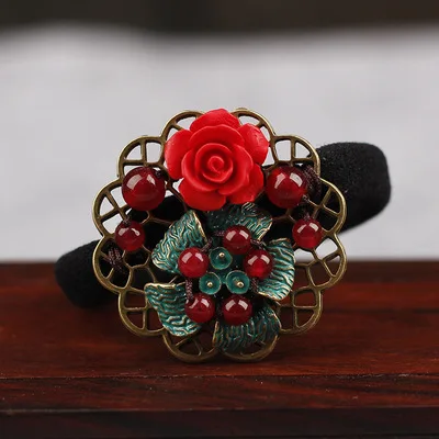 9 дизайн старый китайский ветер cloisonne lapis Цветы hairband, халцедон этнические аксессуары для волос, классические Винтажные Украшения для волос - Окраска металла: Золотой цвет