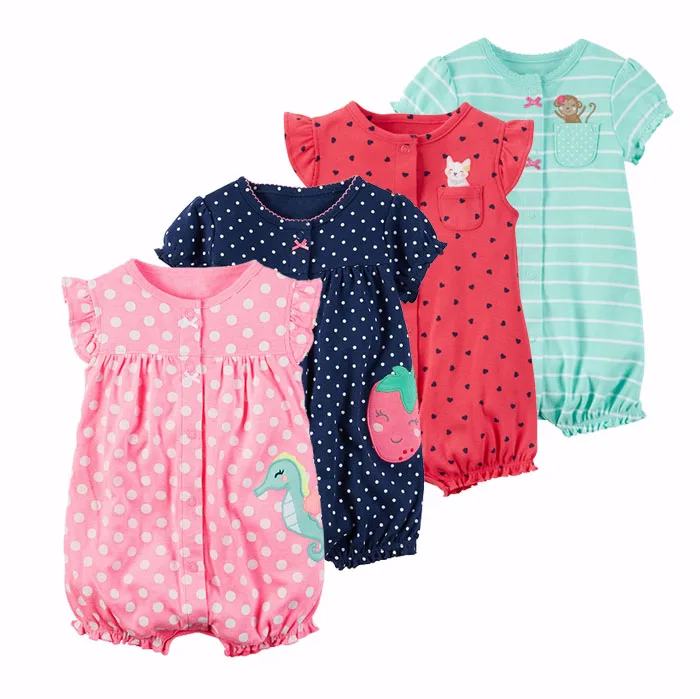 Одежда для младенцев хлопковые боксеры с коротким рукавом и принтом |