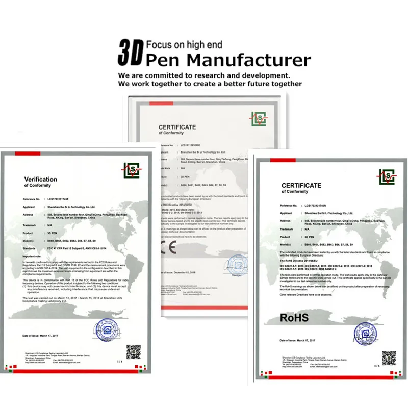 Шестое поколение 3 цвета 3D чертежные ручки с бесплатной PLA нити печать для детей