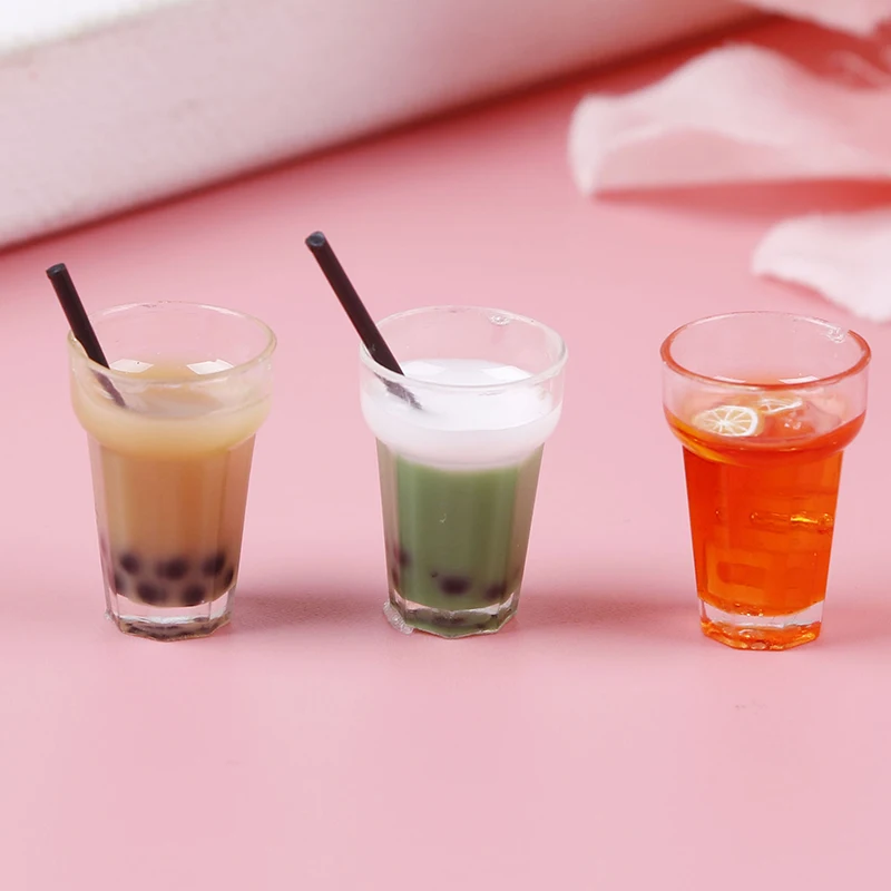 3 шт. Миниатюрные аксессуары для кукольного домика фруктов чая молока чашки