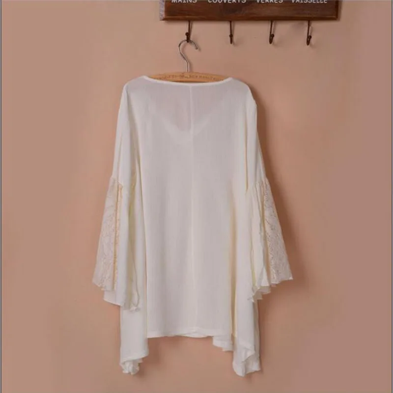 Sexy Swimwear Tunic Women Bikini Lace Loose Blouse Sun Shirt Stitching Dress Beach Cover up Sunscreen Swimsuit Coverups 2XL |