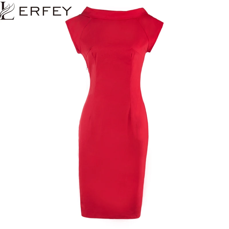 LERFEY Vestidos летнее красное платье сексуальное женское офисное облегающее