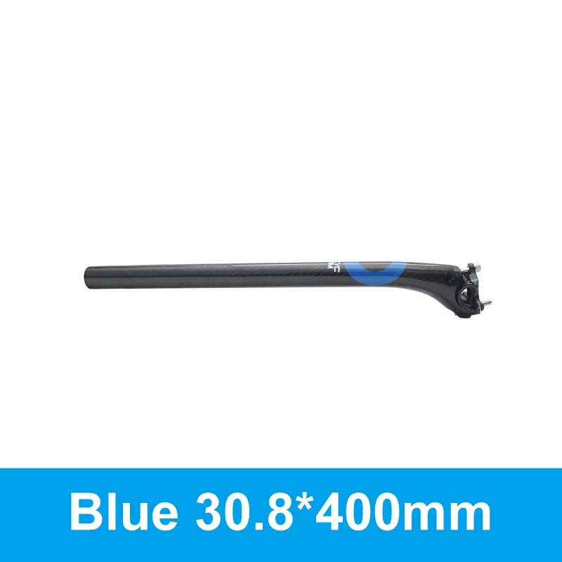 Blue 30.8X400mm Ультралегкая супер сила MTB велосипед или для шоссейного велосипеда, углеродный руль для велосипеда параллельно седлодержателях Запчасти 27,2/30,8/31,6*350/400 мм - Цвет: Blue 30.8X400mm