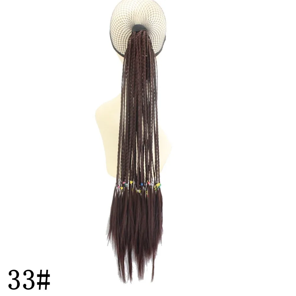 JOY& BEAUTY, разноцветные косички, накладные волосы, 29 цветов, 24 дюйма, розовый, синий, зеленый, синтетические волосы на заколках, конский хвост, шиньоны