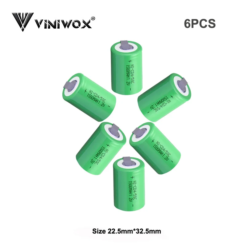 Ni-CD 1,2 V 1500mAh 4/5SC аккумуляторные батареи для аккумуляторов Subc NICD, электрический фонарик, блок питания, блок питания