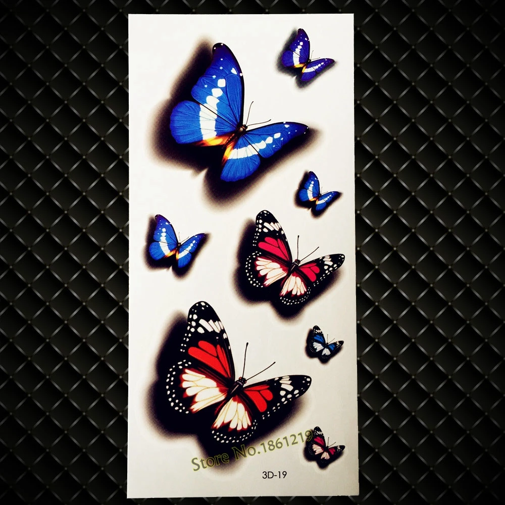 Новый 3D тату бабочка рука нога плеча для временного макияжа татуировки Стикеры в