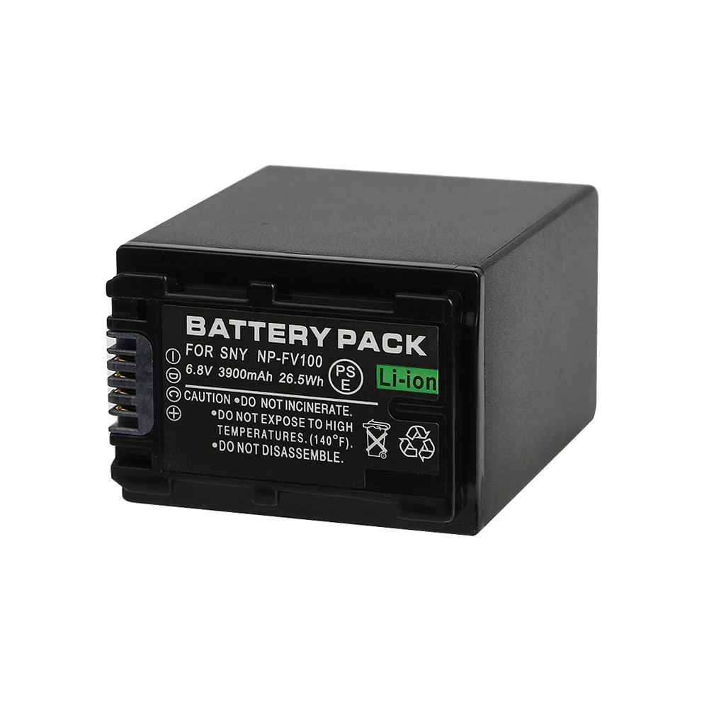 2PCS/Lot 3900mAh NP-FV100 NP FV100 NPFV100 Rechargeable Camera Batteries for SONY FDR-AX100E AX100E XR550E XR350E CX550E CX350E |