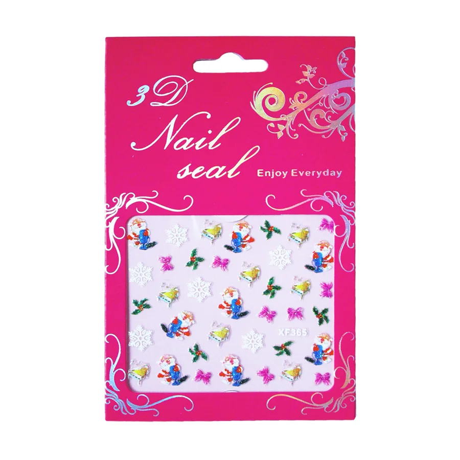 Наклейки для ногтей в рождественском стиле Bittb 3D украшения очаровательные