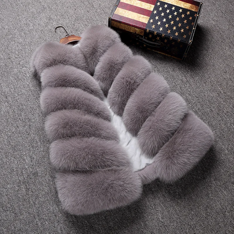 Женский жилет из натурального Лисьего меха теплая куртка женские зимние теплые