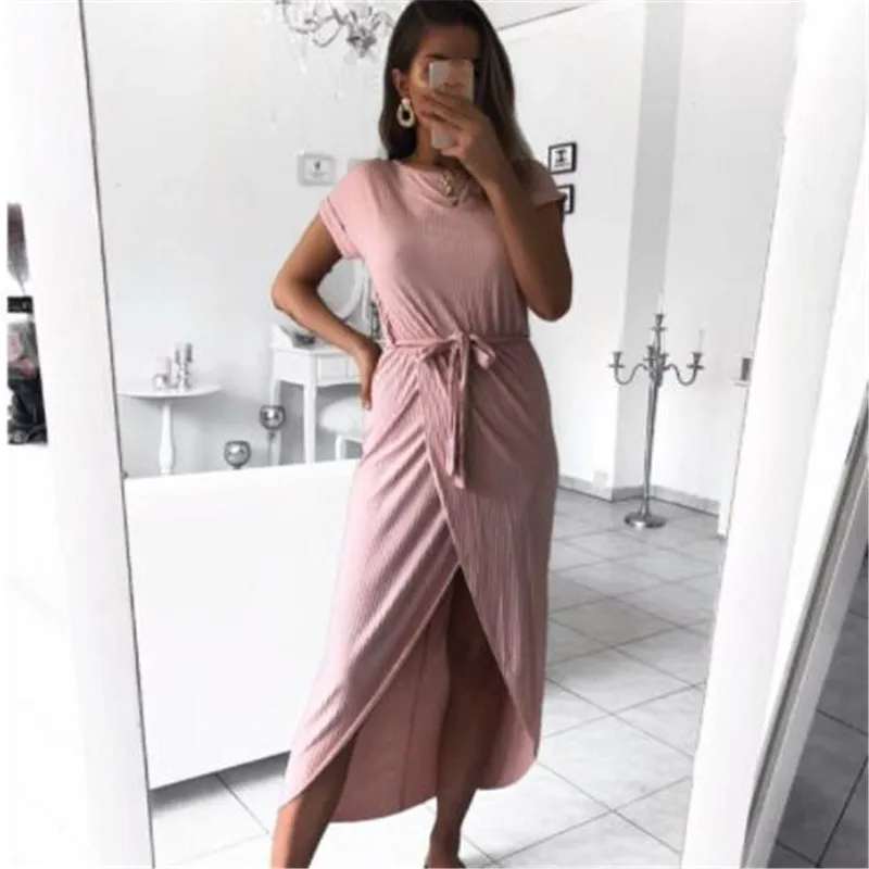 2019 женское одноцветное Деловое платье Весна Лето ДРАПИРОВАННОЕ с коротким