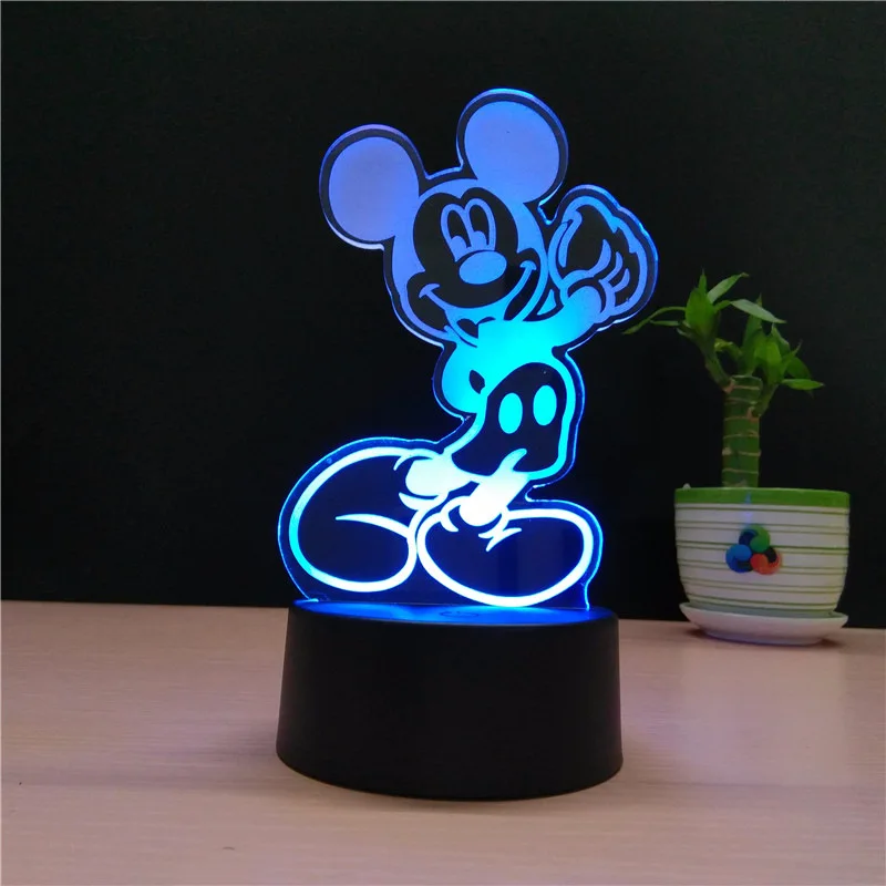 Интеллектуальная Настольная лампа с Микки Маусом детская настольная 3D