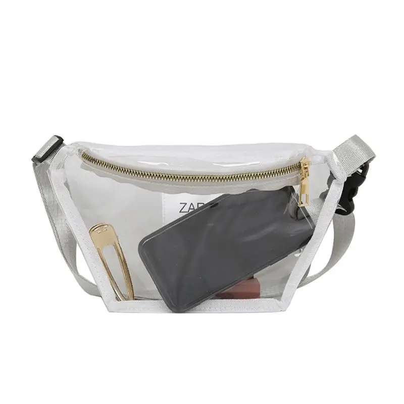 

WoMan Transparent Waist Bag Female PVC Bag Girls Phone Pouch Chest Bag