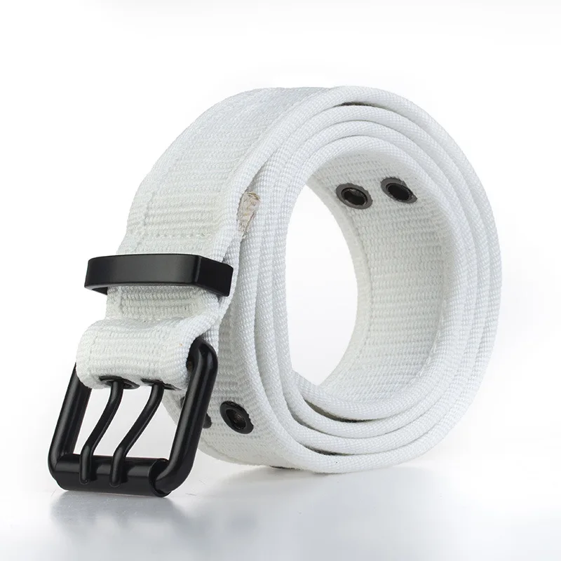 White Belt 10 цветов армейский пояс боевой пояс черный для джинсов эластичный нейлоновый тактический ремень с металлической пряжкой брезентовые ремни брендовый мужской ремень подарок - Цвет: White Belt