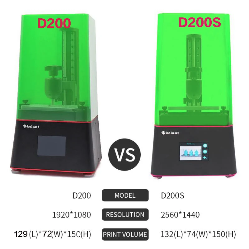 Kelant Orbeat Plus D200S 2k SLA 3D принтер УФ Смола Настольный лазер impresora 405nm 3 5 '' ЖК экран DLP s
