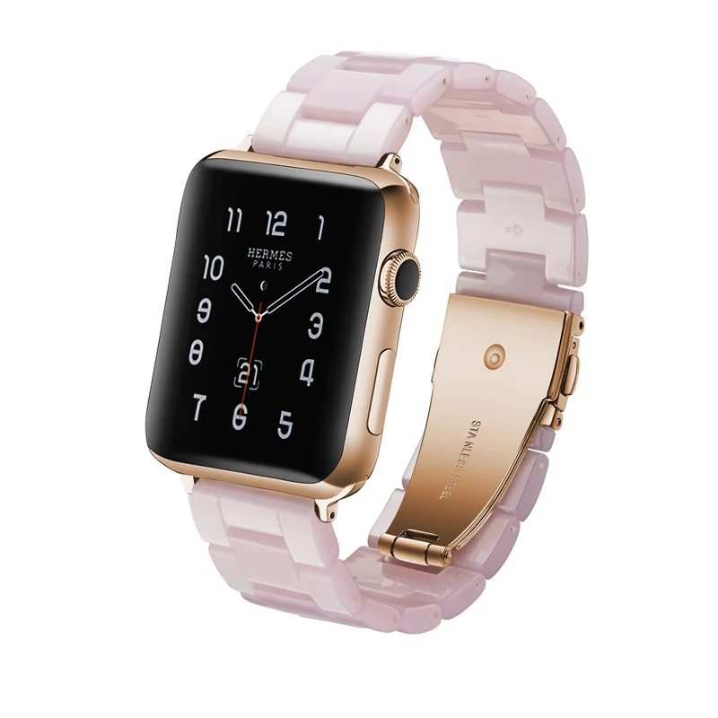 Mdnen имитация Керамика ремешок для наручных часов APPLE Watch, версии 3, 2, 1, 42 мм 38 мм и нержавеющая сталь металлический корпус наручных часов Iwatch, браслет на запястье смола ремень аксессуары для часов Ремешок для часов