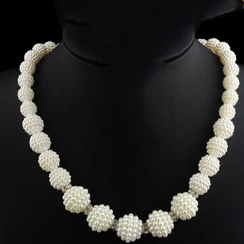 Комплект из колье и серёг с искусственным жемчугом|african beads jewelry set|fashion necklace setnecklace