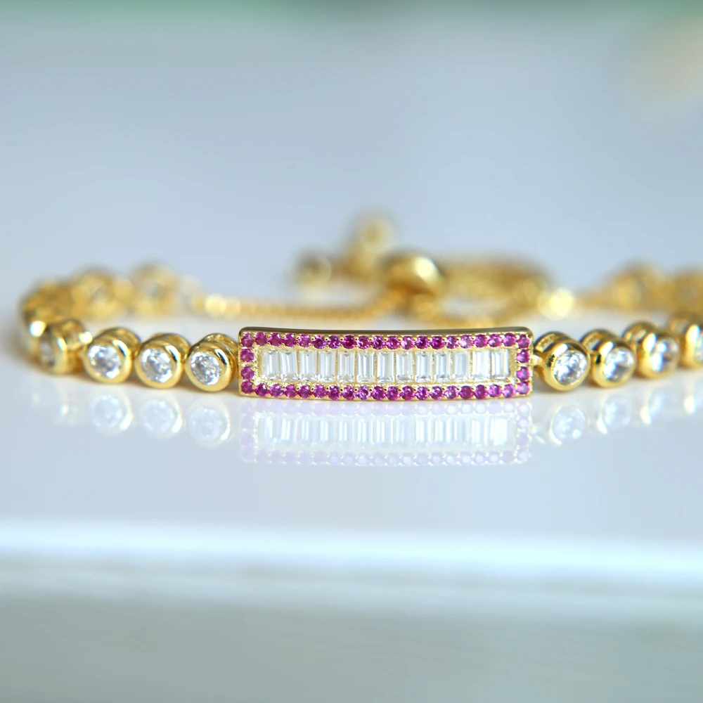 Акция высокое качество простой блестящий браслет из фианита женские новые