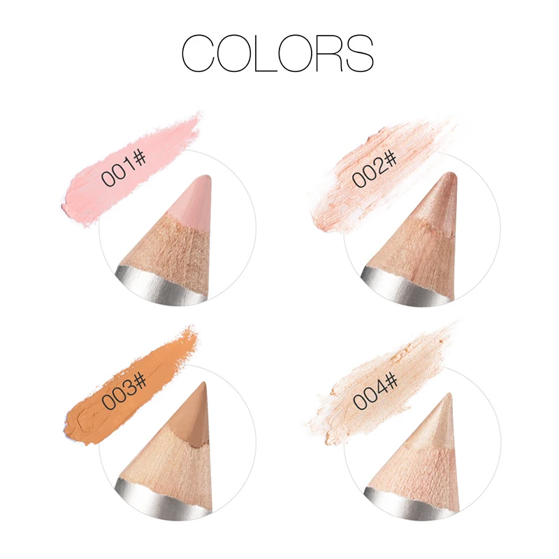 Concealer Pen Houten Handvat Zachte Gezichtscrème Waterdicht Contour Beige Fleuren Kleur Natuurlijke Double Head | Красота и
