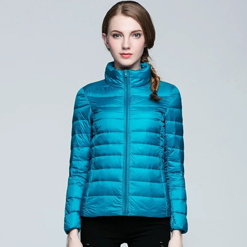 Женский пуховик на 90% белом утином пуху ультра-светильник Повседневная