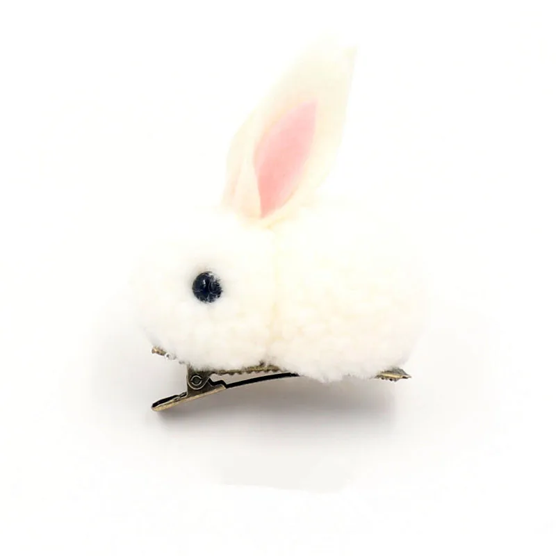 Милая плюшевая заколка для волос в виде кролика девочек с мультяшными животными