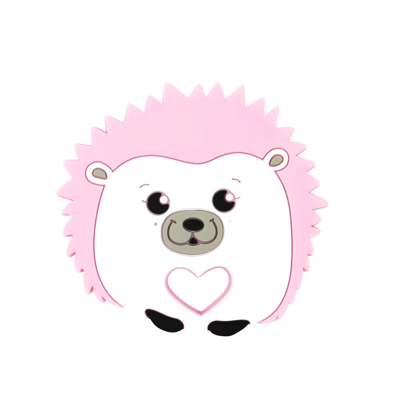 Pink Детские Силиконовые Прорезыватели DIY мультфильм животное кольцо с ежом прорезыватель BPA бесплатно для младенцев силиконовые жевательные Подвески Дети Прорезыватели игрушки - Цвет: Pink