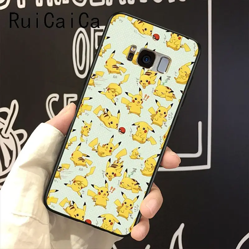 Чехол для телефона RuiCaiCa pokemons Evee pika чехол Samsung Galaxy S8 S7 edge S6 plus S10 S9plus | Мобильные
