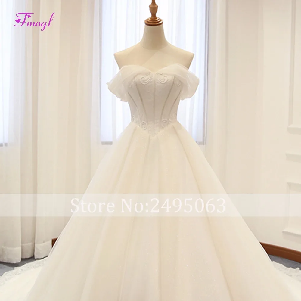 Robe De Mariage Appliques Chapel Train A-Line свадебное платье кружево для шеи Up принцесса свадебное платье Vestido de Noiva