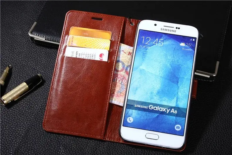 Кожаный чехол для Samsung Galaxy S8 S9 PLUS A6 A8 2018 A3 A5 A7 2015 2016 2017 S3 S5 S4 S6 S7 EDGE кошелек сумка TPU