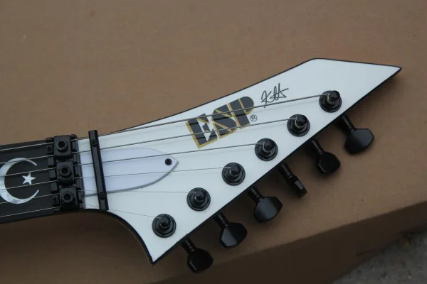 Custom shop KH-2 ouija электрогитара белая KSG kirk hammett signature ouija гитара moon and star inlays гитара
