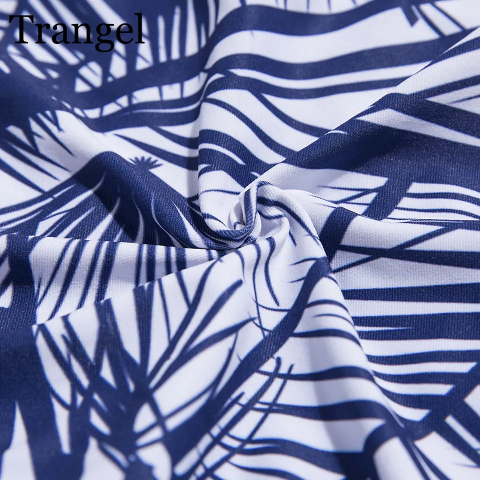 Trangel 2018 сексуальная печати комплект бикини купальники Для женщин Palm Leaf Print Racerback