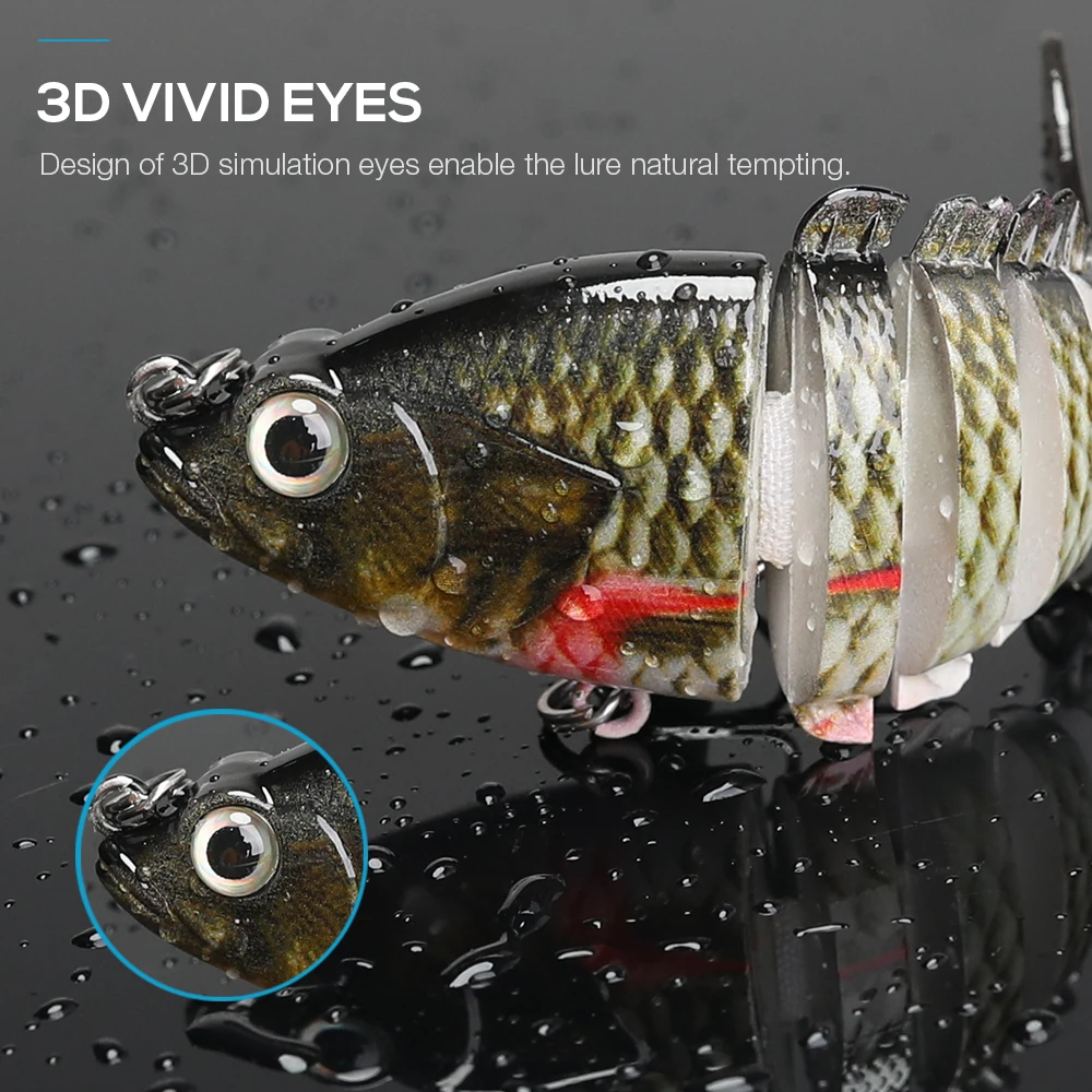 TREHOOK 8 см 10 г Мульти соединенная Swimbait Щука Jerkbaits рыболовные приманки Воблеры
