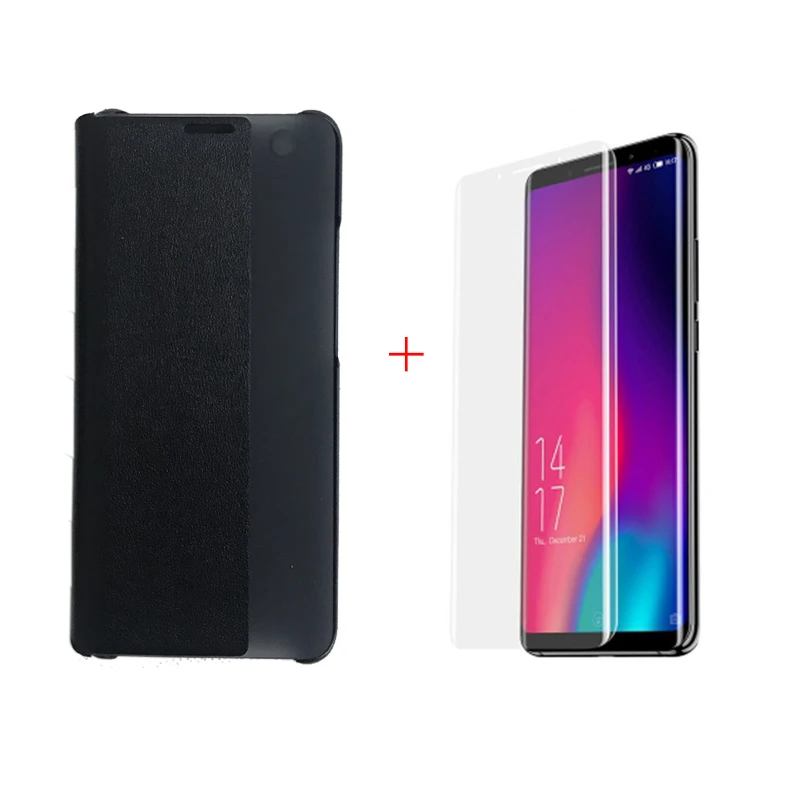 Elephone кожаный чехол для Elephone U Pro/Elephone U высококачественный чехол из искусственной кожи - Цвет: Black case and film