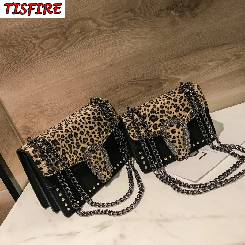 Высокое качество плюшевые leopard пакет женщины сумку для плеча роскоши сумка