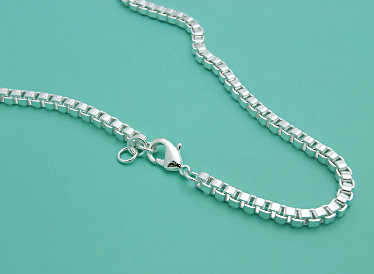 Silver pendant Classic really solid 925 sterling silver box chain necklace fashion men 6mm66cm .silver jewellery | Украшения и