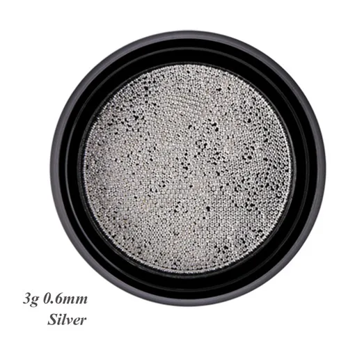 Silver 1 коробка золотые наклейки для ногтей/серебряные мини металлические бусины Маникюр дизайн ногтей гель для украшения лака Советы 3d шарик-амулет аксессуары для ногтей BE026 - Цвет: Silver