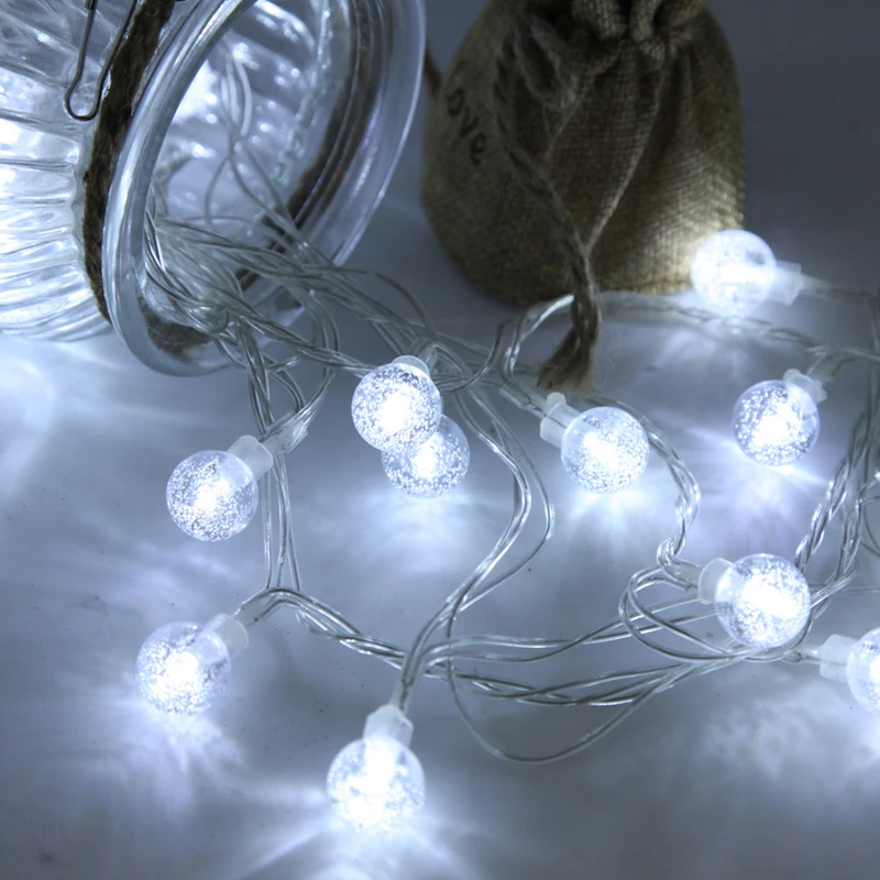 10 м 100LED 110 В/220 В батарея IP44 пузырьковый шар лампа наружная Рождественская гирлянда сказочные гирлянды Праздничная Свадебная вечеринка Декор