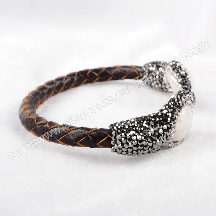 Кристалл Горного хрусталя Проложить Циркон Два Пресноводные Природный Жемчуг