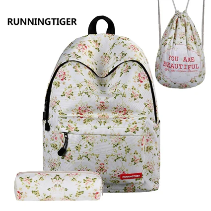 12 RUNNINGTIGER, женский рюкзак, школьные сумки для девочек, рюкзак с принтом, Mochila, школьные рюкзаки для девочек-подростков, 3 шт. в комплекте, Mochila - Цвет: 12