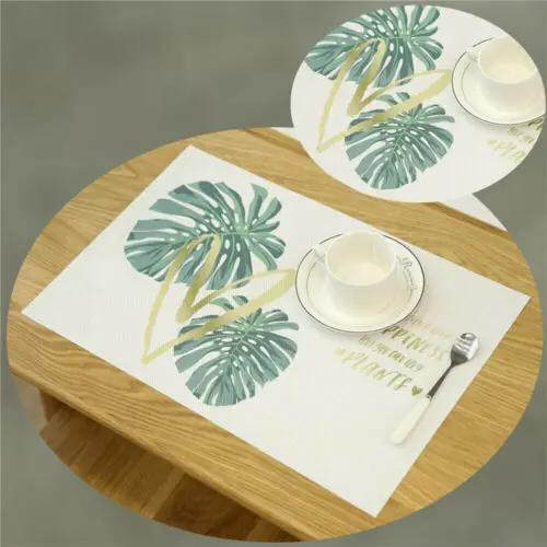 Зеленый термостойкий Коврик с изображением кактуса льняной нескользящий