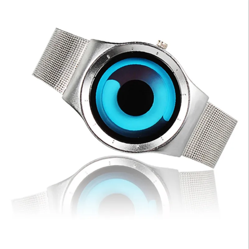 Женские кварцевые часы Vortex роскошные из нержавеющей стали с градиентным цветом в