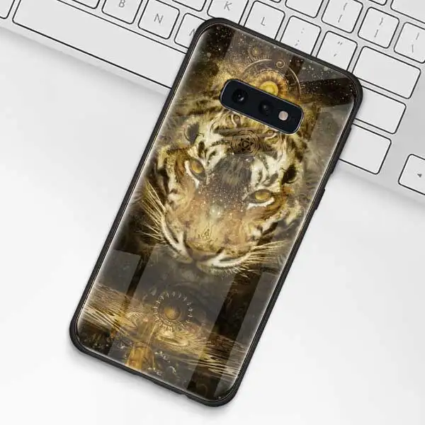 009 Чехол из закаленного стекла с изображением животных оленя льва для samsung Galaxy S10 S10e S9 S8 S10 Plus Note 9 A50 A30 - Цвет: 009