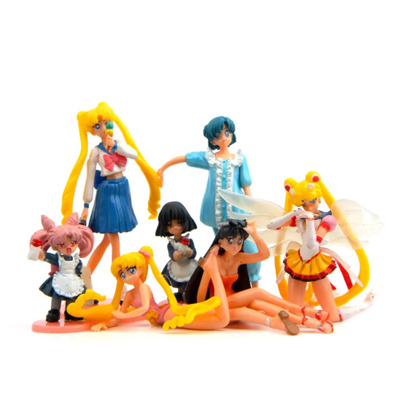 7 шт./лот Sailor Moon Mizuno Ami Hino Rei Kino Makoto Minako Aino фигурка Коллекционная модель игрушки 3 10