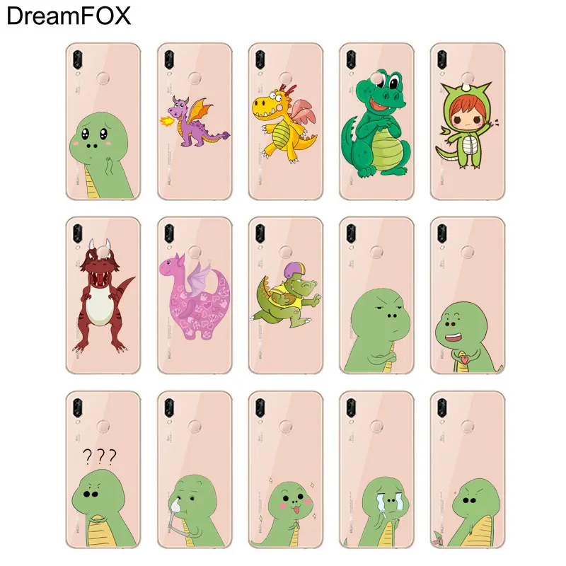 DREAMFOX L282 модный дизайн динозавра Мягкий ТПУ силиконовый чехол для huawei Honor 6A 6C 7X9 10 P20