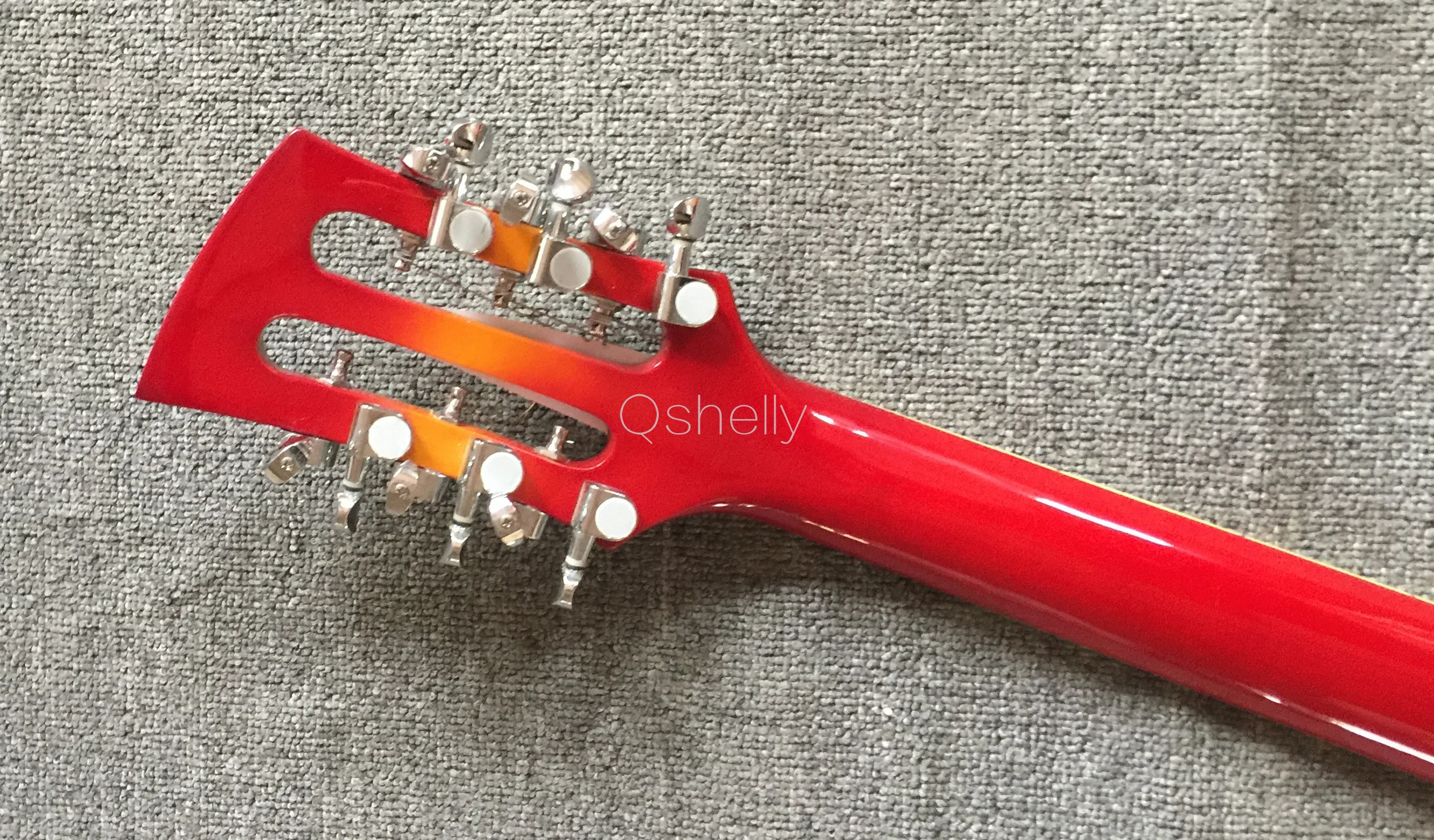 Высококачественная QShelly индивидуальная Вишенка RK 12 струн R tremolo shark Triangle inlay f hole