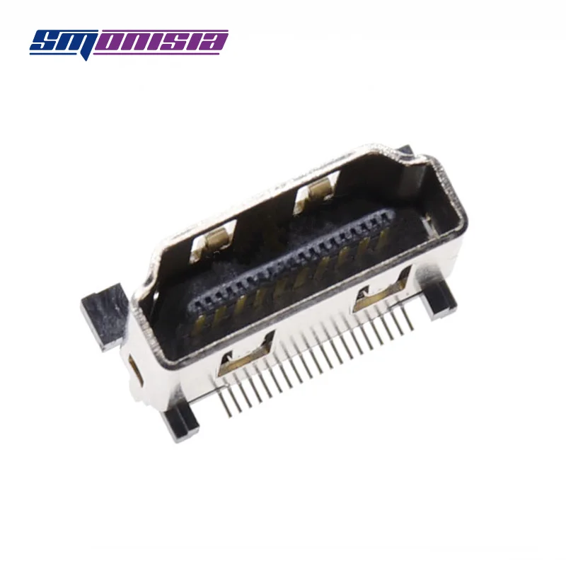 Smonisia 19P 180 градусов HDMI разъем Вертикальная нашивка HDMI разъем HDMI интерфейс с тремя фиксированными ножками