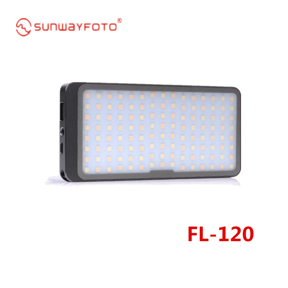 SUNWAYFOTO FL-120 светильник для фотографии цифровой дисплей, встроенный литиевый аккумулятор легко носить с собой для DSLR и телеобъектива