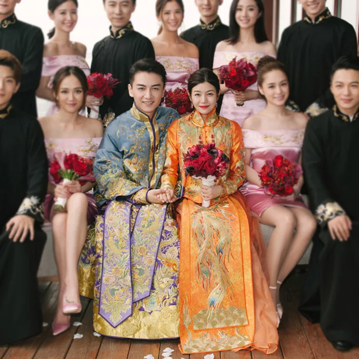 Свадебное платье мантия жениха в китайском стиле свадебное невесты элегантные