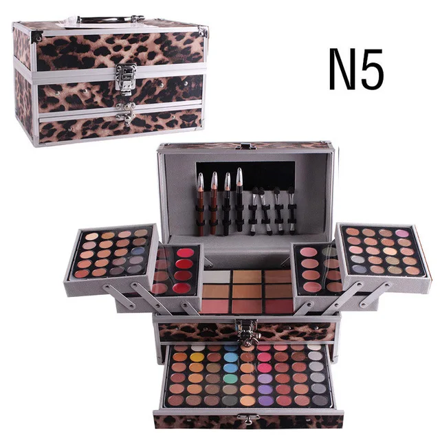 N5 Miss Rose, профессиональный набор для макияжа поле в Алюминий три слоя включают Блеск тени, блеск для губ Румяна для визажиста - Цвет: N5