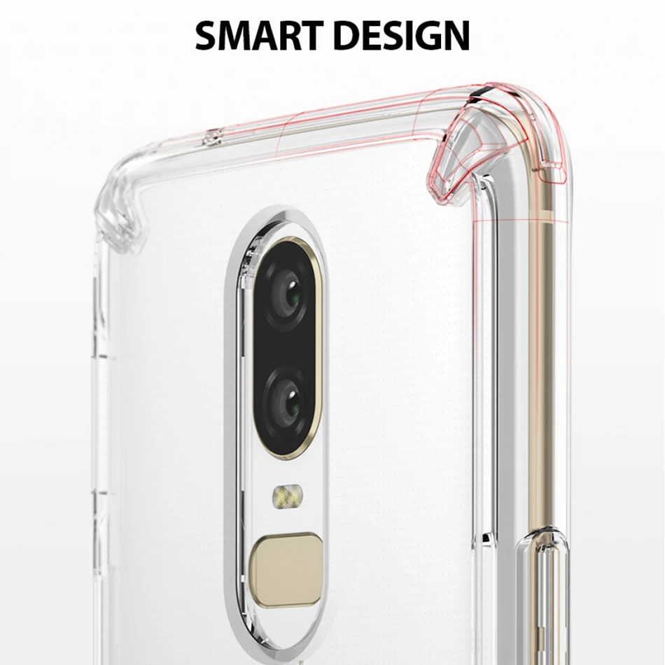 Original Ringke Fusion Clear PC Back Flexible TPU Edge Shock Absorption Drop Resistance Case For OnePlus 6 |